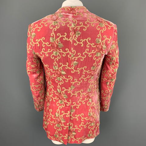 PAUL SMITH Size 42 Rose Embroidery Velvet Notch Lapel Blazer Sport Coat