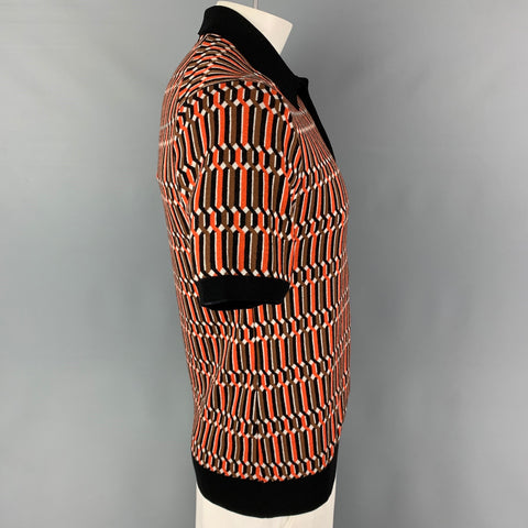 PRADA Polo con botones de lana con estampado multicolor talla L