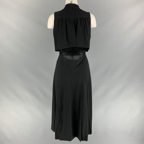 MARC JACOBS Size 0 Black Acetate / Viscose Solid Dress
