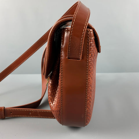 BALLY Brown Woven Leather Cross Body Handbag & Leather Goods