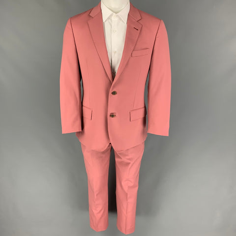 TODD SNYDER Size 40 Rose Wool Notch Lapel Suit