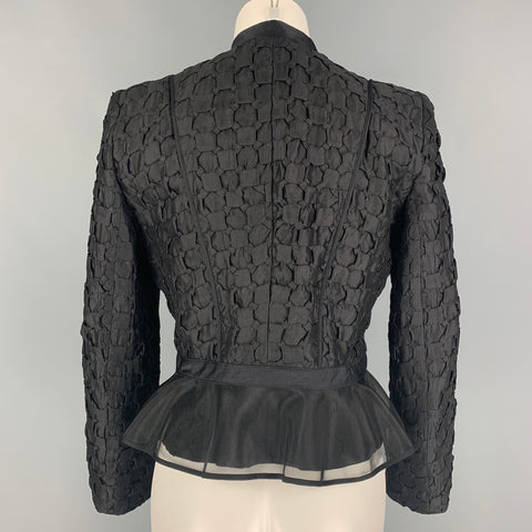 GIORGIO ARMANI Talla 8 Chaqueta texturizada de seda negra
