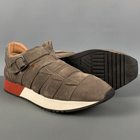 EMPORIO ARMANI Size 9.5 Grey Taupe Sneakers