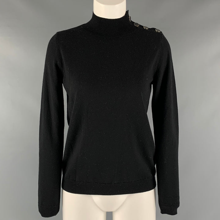 LA MAILLE SEZANE Size XS Black Merino Wool Pullover