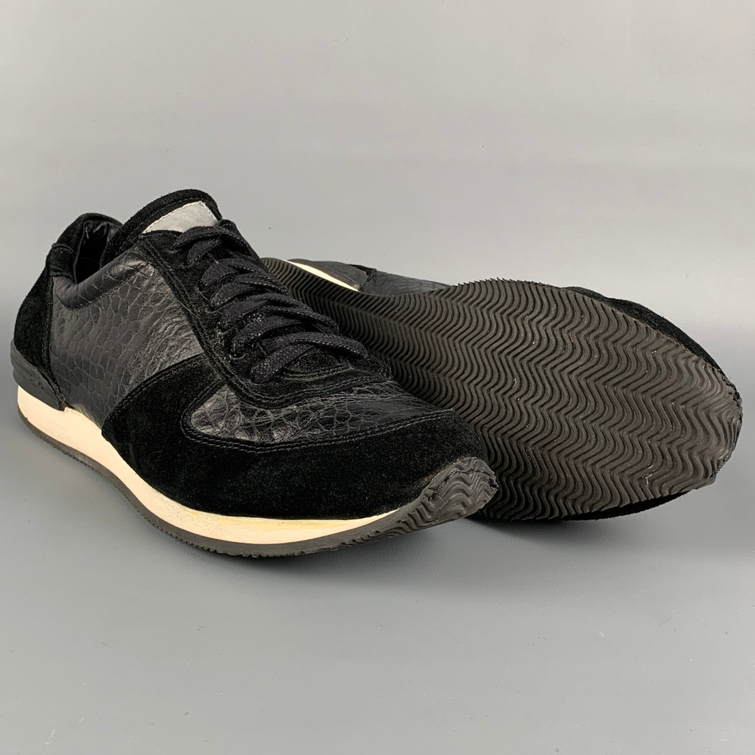 OUR LEGACY Size 11 Black Leather Sneakers