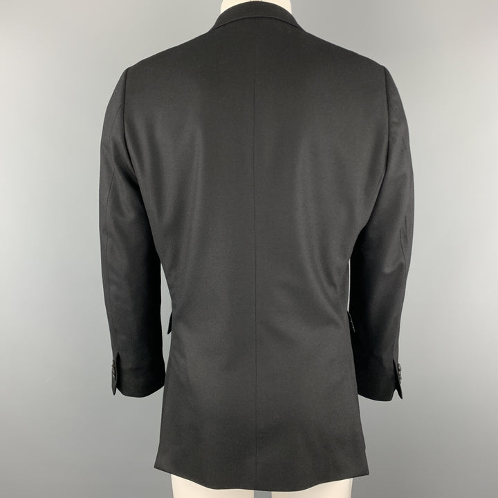 PAUL SMITH Taille 40 Manteau de sport à revers en laine / cachemire noir