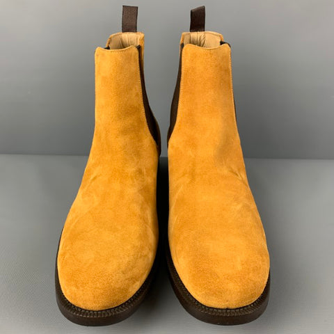 PRADA Size 12 Natural Suede Leather Ankle Boots