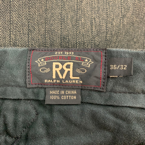 RRL by RALPH LAUREN Size 36 Olive Herringbone Button Fly Casual Pants