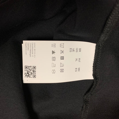 HUGO BOSS Size XL Black & Silver Graphic Cotton Crew-Neck T-shirt