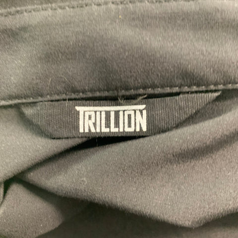 TRILLION Size M Black Polyamide Oversized Long Sleeve Shirt