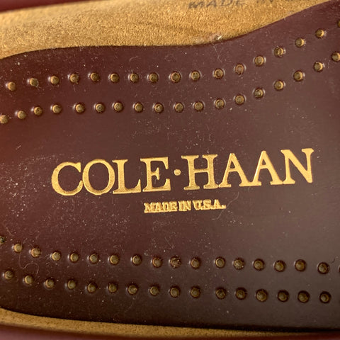 COLE HAAN Talla 5.5 Mocasines planos de cuero color burdeos