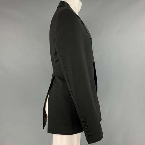 RICK OWENS Size 40 Black Polyester Blend Single Button Jacket