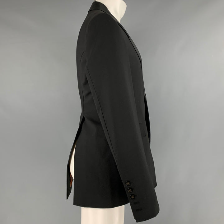 RICK OWENS Size 40 Black Polyester Blend Single Button Jacket