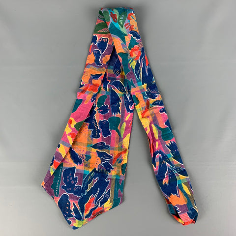 PAUL STUART Multi-Color Abstract Cotton Tie