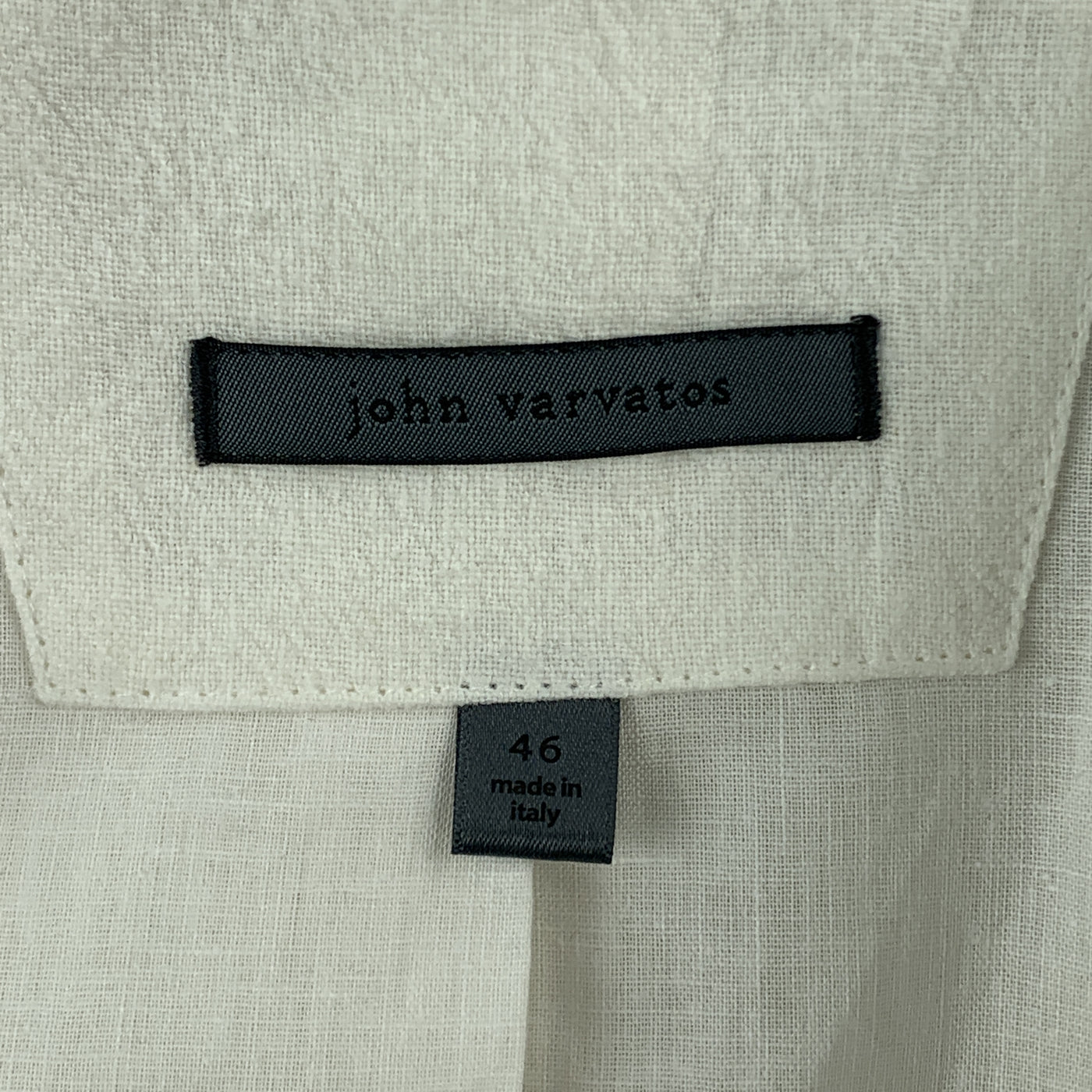 JOHN VARVATOS Chest Size 36 Solid Cream Linen / Ramie Notch Lapel Sport Coat