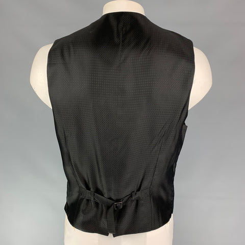DOLCE & GABBANA Size 44 Black Dots Velvet Classic Vest