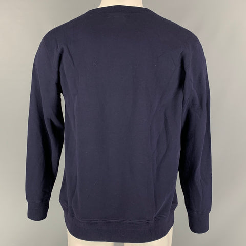 LADY WHITE Size M Dark Purple Solid Cotton Crew-Neck Sweatshirt