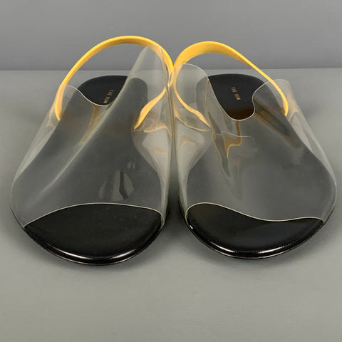 THE ROW Zapatos planos destalonados de acetato transparente talla 7,5 en negro