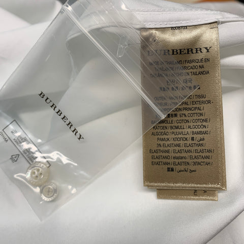 BURBERRY LONDON Size XL White Cotton Elastane Long Sleeve Shirt