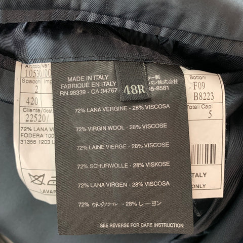 PRADA Size 38 Regular Navy Stripe Wool Blend Notch Lapel Suit