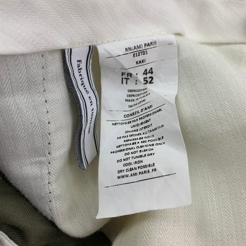 AMI by ALEXANDRE MATTIUSSI Size 40 Olive Cotton Notch Lapel Suit