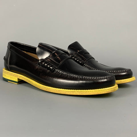 PS by PAUL SMITH Size 9 Black & Green Leather Slip On Loafers