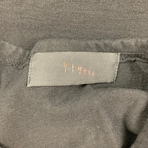 LINDER Size XS Black Embroidery Cotton Boyfriend Tank Top
