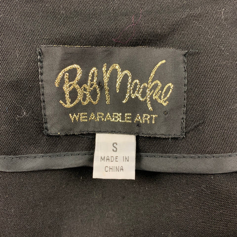 BOB MACKIE Size S Black Silver Cotton Embellishment Jacket