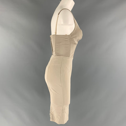 DONNA KARAN Size 2 Grey Viscose Blend Bustier Dress