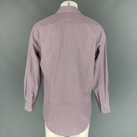 PAUL SMITH Taille M Chemise à manches longues boutonnée en coton à carreaux rouge et bleu
