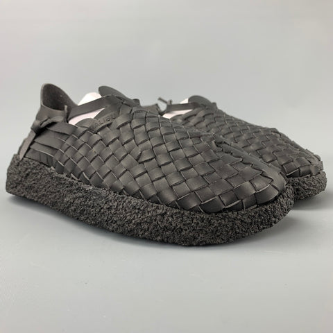 MALIBU Latigo Size 9 Black Woven Vegan Leather Sandals