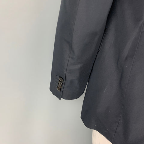 PRADA Size 42 Regular Black Silk Single Breasted Sport Coat