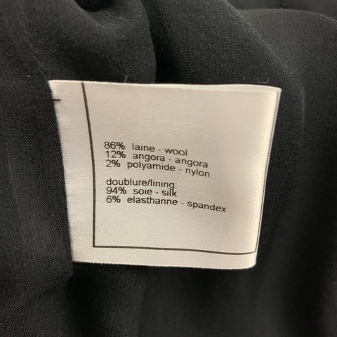 CHANEL Size 4 Black Wool Blend Open Front Jacket