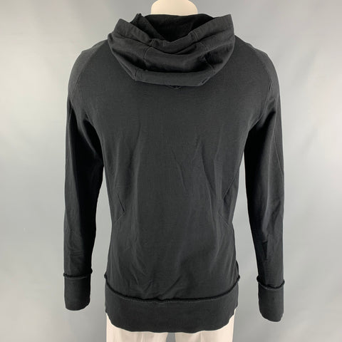 MANUEL MARTE Sudadera con capucha de algodón liso negra Talla L