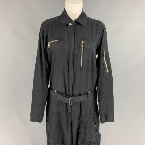 POLO by RALPH LAUREN Size 6 Black Lyocell Belted Jumpsuit