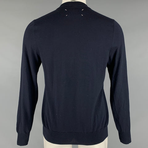 MAISON MARTIN MARGIELA Size M Navy Knit Wool Scoop Neck Pullover