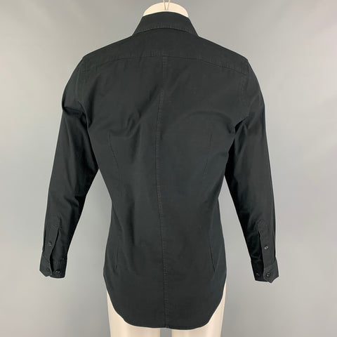 G-STAR RAW Size M Black Cotton Super Slim Long Sleeve Shirt