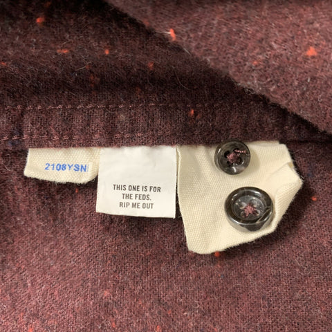 TAYLOR STITCH Size L Burgundy Heather Cotton Patch Pockets Long Sleeve Shirt
