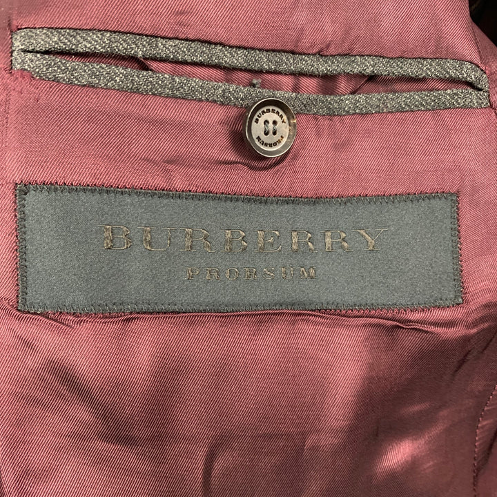 BURBERRY PRORSUM Talla 44 Abrigo deportivo con solapa de muesca de lana virgen gris