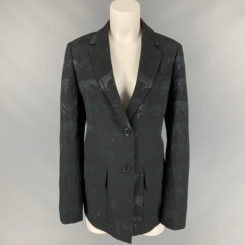 MARC by MARC JACOBS Size M Black Jacquard Polyester Blend Jacket Blazer