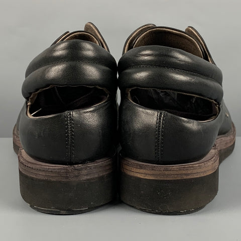 DEVOA Size 10 Black Leather Lace Up Shoes