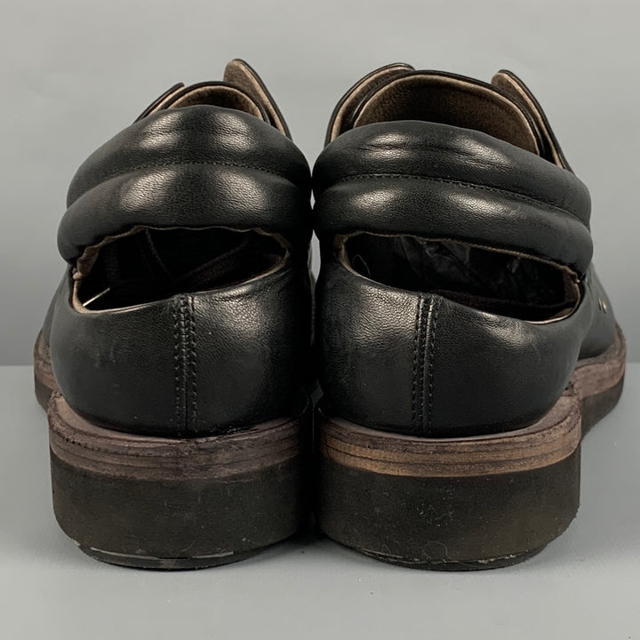 DEVOA Size 10 Black Leather Lace Up Shoes