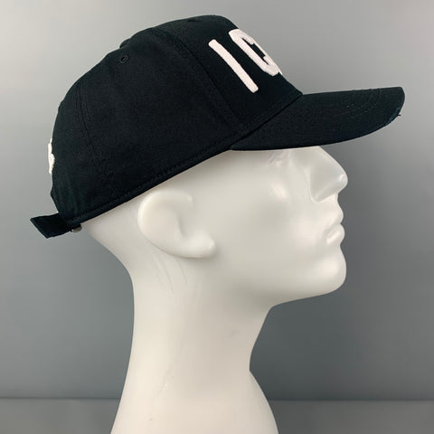 DSQUARED2 Black Embroidered Icon Canvas Hat