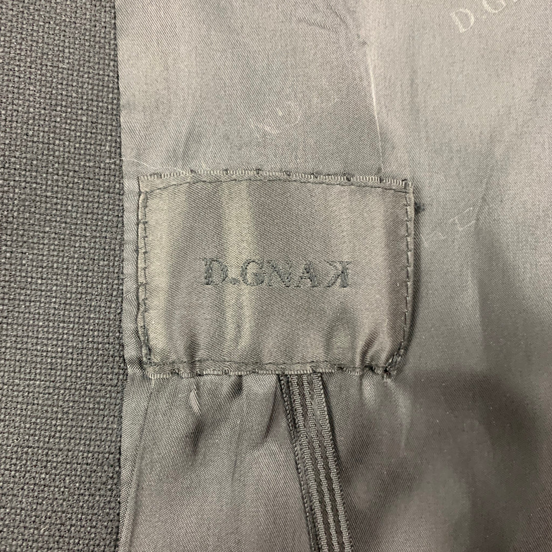 D. GNAK Taille 38 Manteau de sport à revers cranté en laine appliquée noire