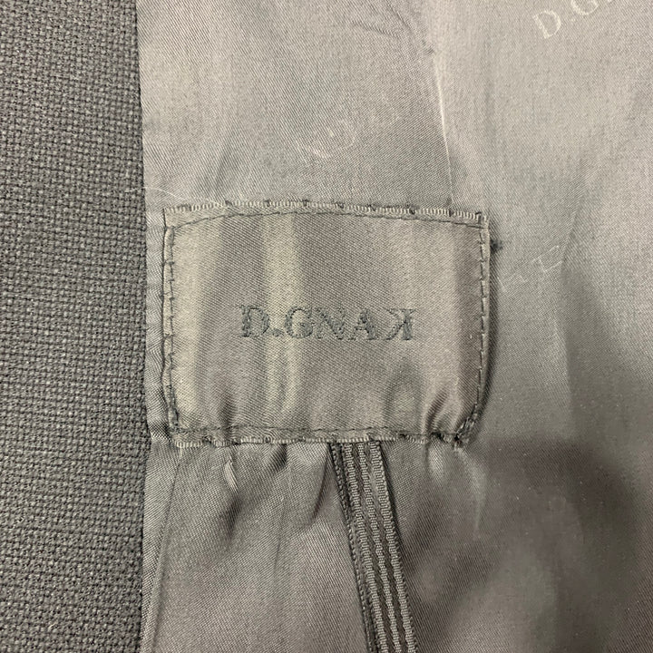 D. GNAK Taille 38 Manteau de sport à revers cranté en laine appliquée noire