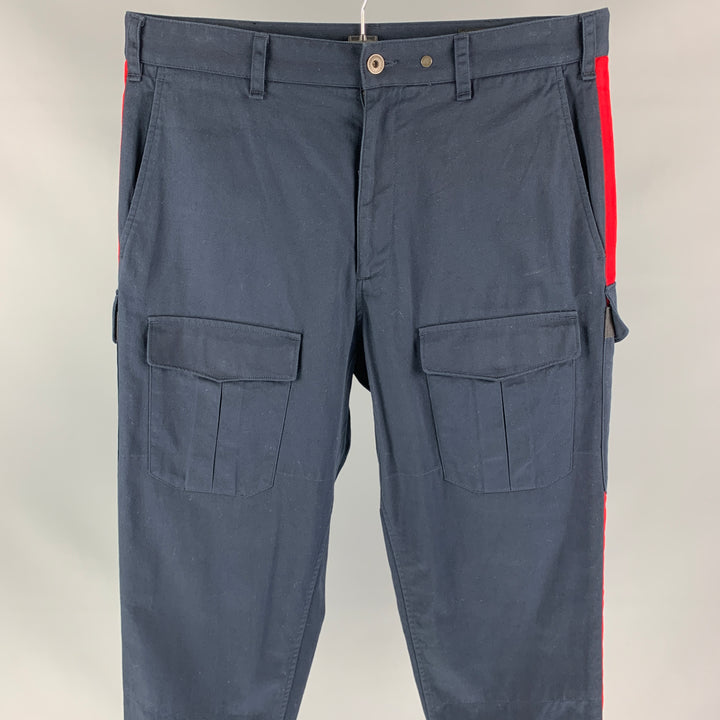 RAG & BONE Size 31 Navy & Red Cotton Cargo Casual Pants