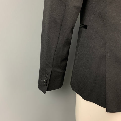 PAUL SMITH Soho Size 40 Regular Black Wool Peak Lapel Sport Coat