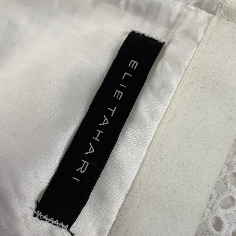 ELIE TAHARI Size 4 White Cotton Skirt