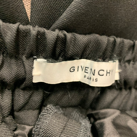 GIVENCHY Size 30 Black Wool Elastic Waistband Casual Pants