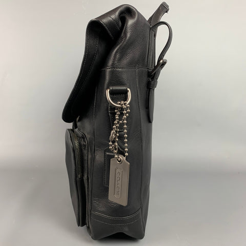 COACH Black Leather Top Handles Backpack